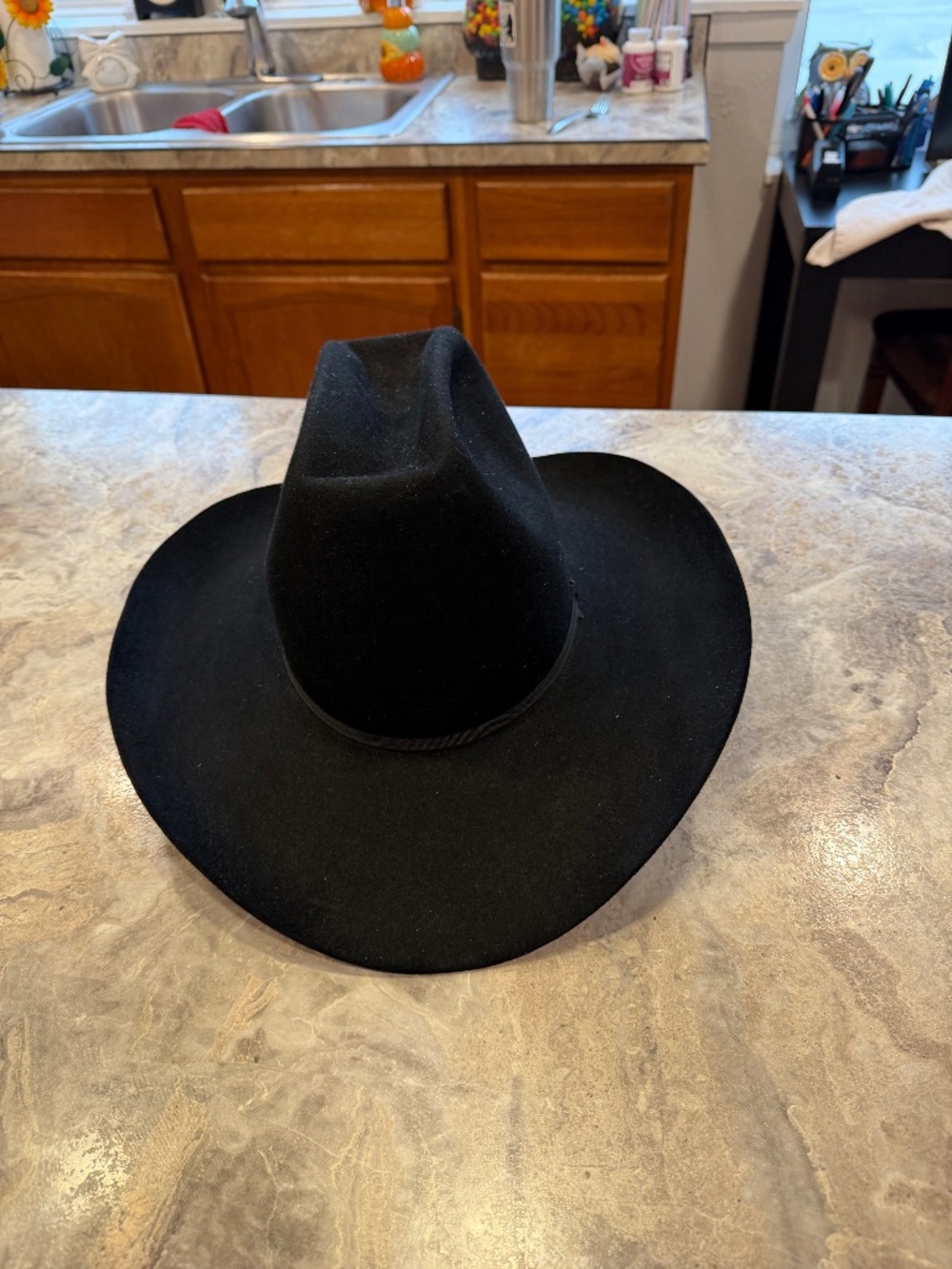 Bailey cowboy fitted men’s size 7 1/8 black wool western USA 4 inch brim